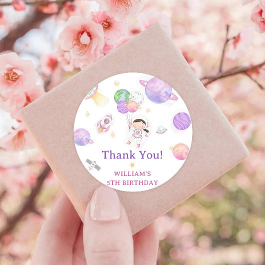 Astronaut Buitenruimte Dag Dank u Ronde Sticker