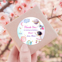 Astronaut Buitenruimte Dag Dank u Ronde Sticker