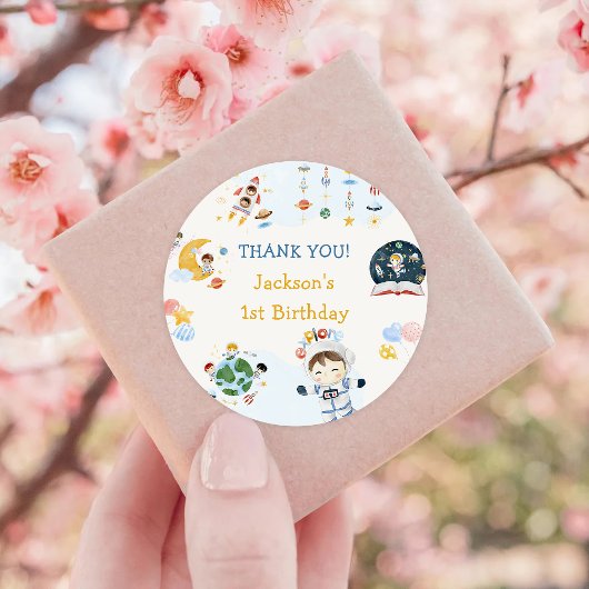 Astronaut Buitenruimte Dag Dank u Ronde Sticker