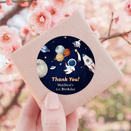 Astronaut Buitenruimte Dag Dank u Ronde Sticker
