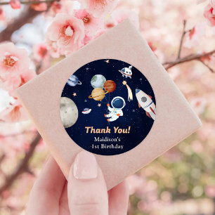Astronaut Buitenruimte Dag Dank u Ronde Sticker