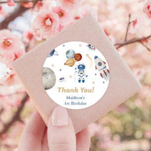 Astronaut Buitenruimte Dag Dank u Ronde Sticker