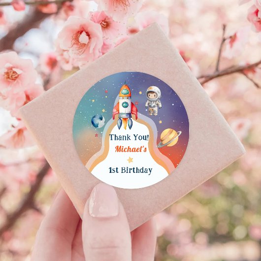 Astronaut Buitenruimte Dag Dank u Ronde Sticker