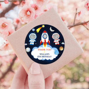 Astronaut Buitenruimte Dag Dank u Ronde Sticker