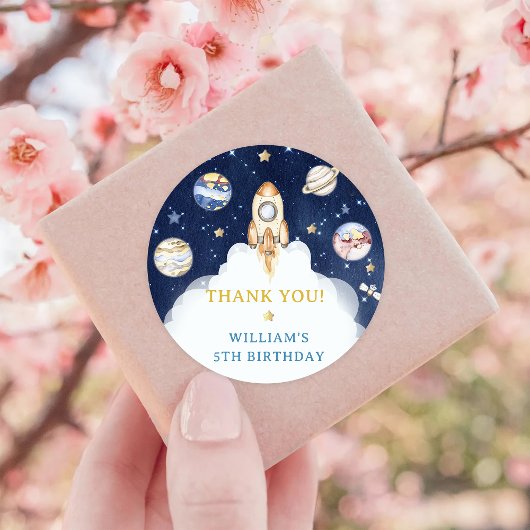 Astronaut Buitenruimte Dag Dank u Ronde Sticker