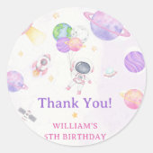 Astronaut Buitenruimte Dag Dank u Ronde Sticker (Voorkant)