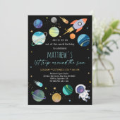 Astronaut Buitenruimte eerste verjaardag Kaart (Staand voorkant)