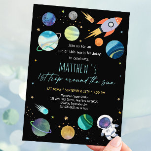 Astronaut Buitenruimte eerste verjaardag Kaart