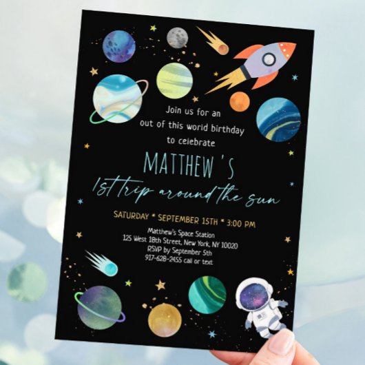 Astronaut Buitenruimte eerste verjaardag Kaart