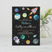 Astronaut Buitenruimte eerste verjaardag Kaart (Staand voorkant)