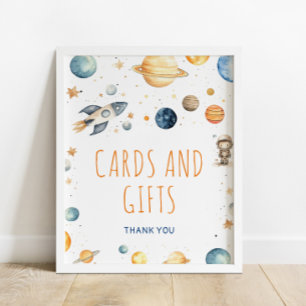 Astronaut Buitenruimte Kaarten & Cadeaus Verjaarda Poster