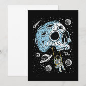 Astronaut Buitenruimte Kunst Tekenen Schull Moon G Kaart (Voorkant / Achterkant)