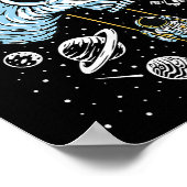 Astronaut Buitenruimte Kunst Tekenen Schull Moon G Poster (Hoek)