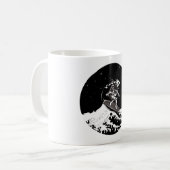 Astronaut Buitenruimte met grote golven Astronau Koffiemok (Voorkant links)