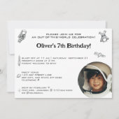 Astronaut Buitenruimte minimalistisch 1 foto Birth Kaart (Voorkant)