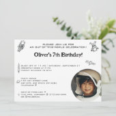 Astronaut Buitenruimte minimalistisch 1 foto Birth Kaart (Staand voorkant)