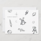 Astronaut Buitenruimte minimalistisch 1 foto Birth Kaart (Achterkant)