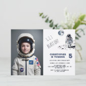 Astronaut buitenruimte ontploffing van jongen verj kaart (Staand voorkant)