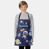 Astronaut Buitenruimte Planeet Kinder Schort (Gedragen)