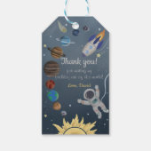 Astronaut Buitenruimte Planets Birthday Gift Label Cadeaulabel (Voorkant)