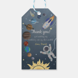 Astronaut Buitenruimte Planets Birthday Gift Label Cadeaulabel