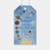 Astronaut Buitenruimte Planets Birthday Gift Label Cadeaulabel (Voorkant)