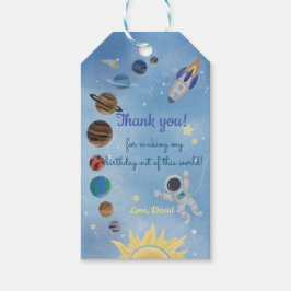 Astronaut Buitenruimte Planets Birthday Gift Label Cadeaulabel