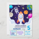 Astronaut, Buitenruimte, Planets Birthday Invitati Bedankkaart (Voorkant)