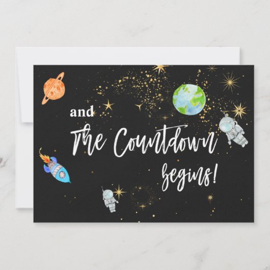 *~ Astronaut Buitenruimte Rocket Planet Baby showe Kaart (Voorkant)