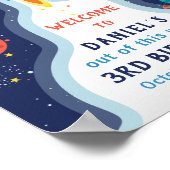 Astronaut Buitenruimte Rocket Shiket Birthday Foto Poster (Hoek)