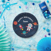 Astronaut Buitenruimte Rocket Shiket Birthday Papieren Bordje (Feest)