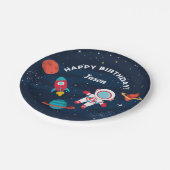 Astronaut Buitenruimte Rocket Shiket Birthday Papieren Bordje (Gekanteld)