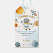 Astronaut Buitenruimte Verjaardag Bedankt Cadeaulabel (Voorkant)