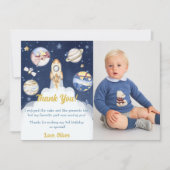 Astronaut Buitenruimte Verjaardag Dank Je Kaart (Voorkant)