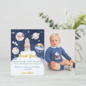 Astronaut Buitenruimte Verjaardag Dank Je Kaart (Staand voorkant)