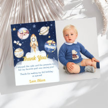 Astronaut Buitenruimte Verjaardag Dank Je Kaart