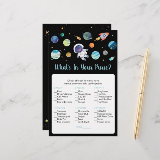 Astronaut buitenruimte Wat zit er in je paarse spe (Voorkant / Achterkant in situ)