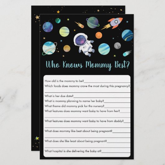 Astronaut Buitenruimte Wie Kent Mammie Het Best Sp (Voorkant / Achterkant)