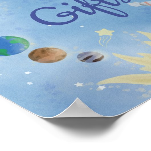 Astronaut Buitenruimtecentrales Kaarten en cadeaut Poster (Hoek)