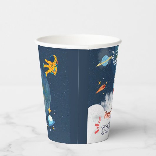 Astronaut buitenruimtetenaam papieren bekers (Rechts)