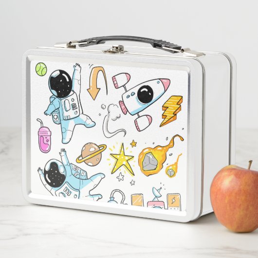 Astronaut Buitenspatie Metaal Runch Box (In situ)