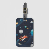 Astronaut Buitenspatie Reienmoonsterren Bagagelabel (Voorkant (verticaal))