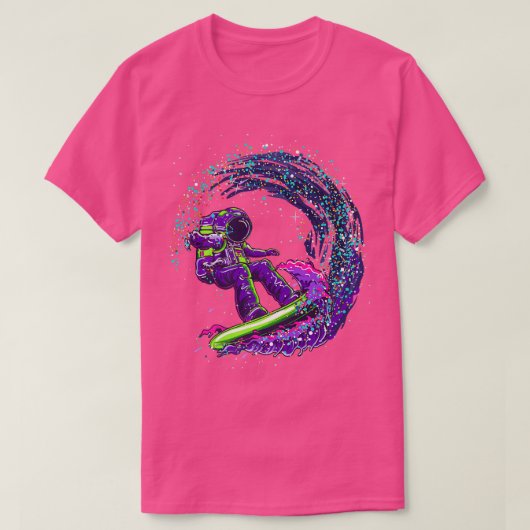 Astronaut Buitenspatie Surfer Cool T-shirt (Design voorkant)