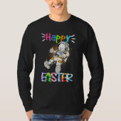Astronaut Bunny Happy Easter Day Rabbit Space Eggs T-shirt (Voorkant)