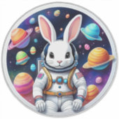 Astronaut Bunny Odyssey Sticker (Voorkant)