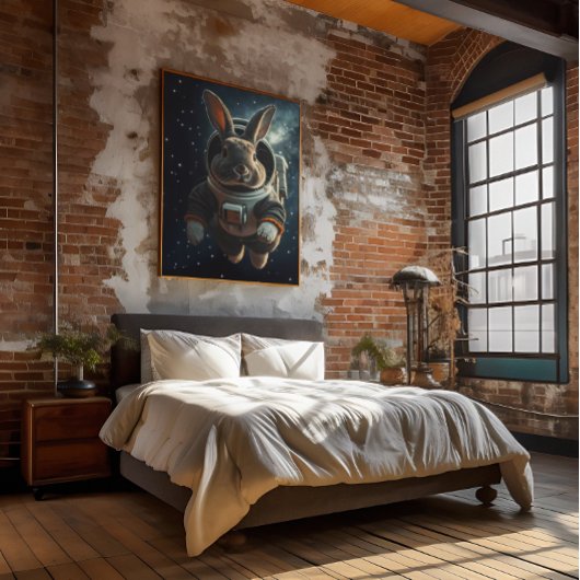 Astronaut Bunny Poster