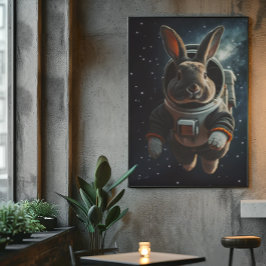 Astronaut Bunny Poster