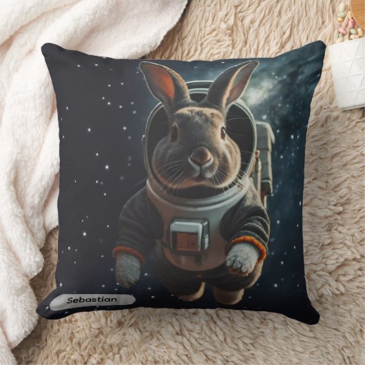 Astronaut Bunny Space Surreal Animal Custom Kussen (Deken)