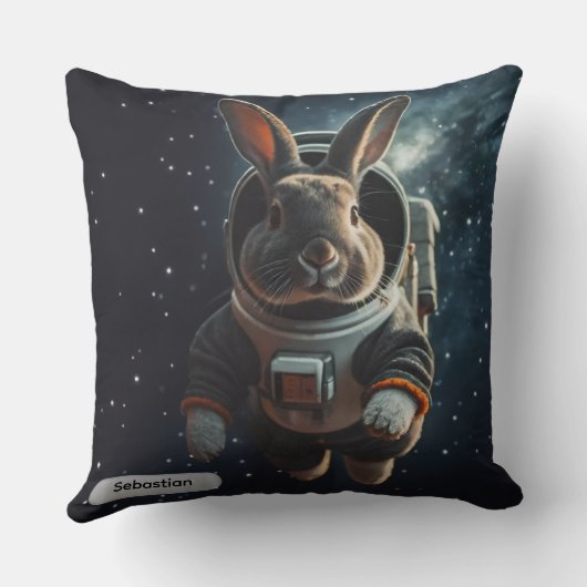 Astronaut Bunny Space Surreal Animal Custom Kussen (Achterkant)