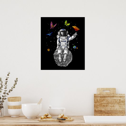 Astronaut Butterflies Poster (Keuken)